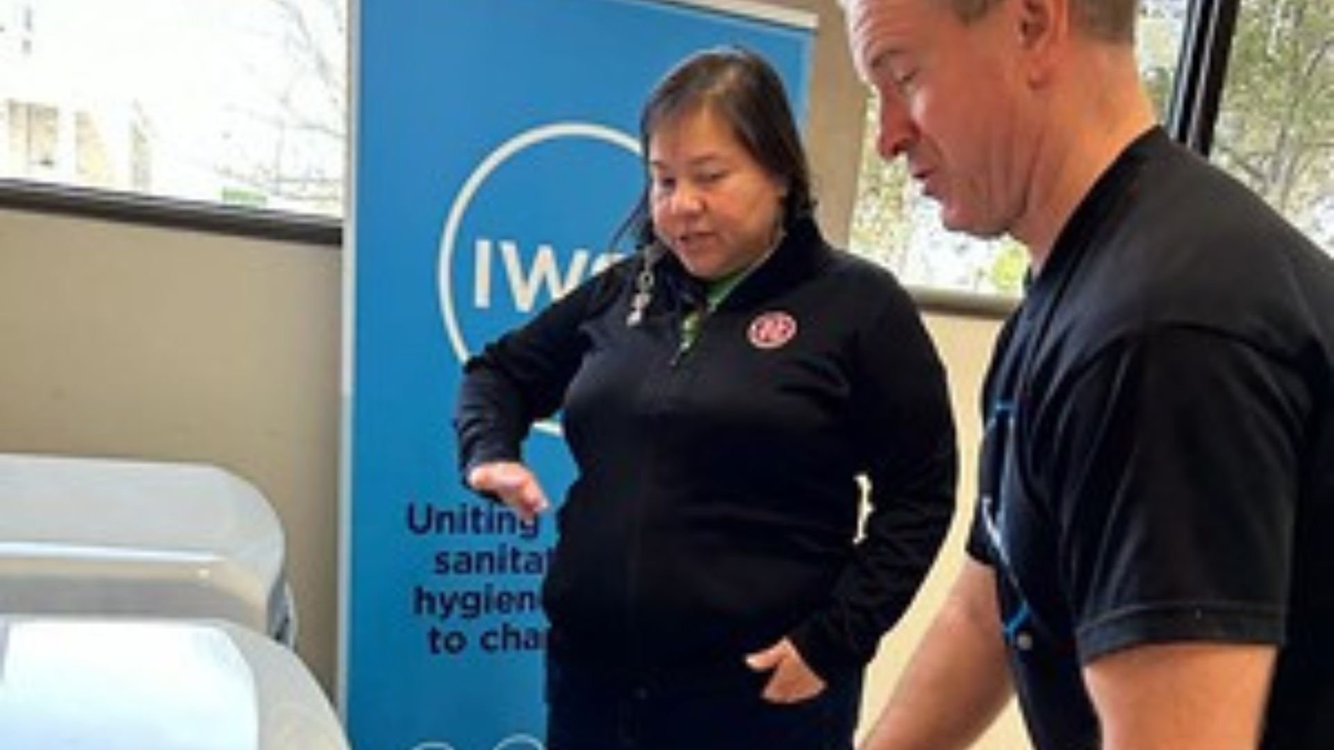 IWSH plumber working in laundry room