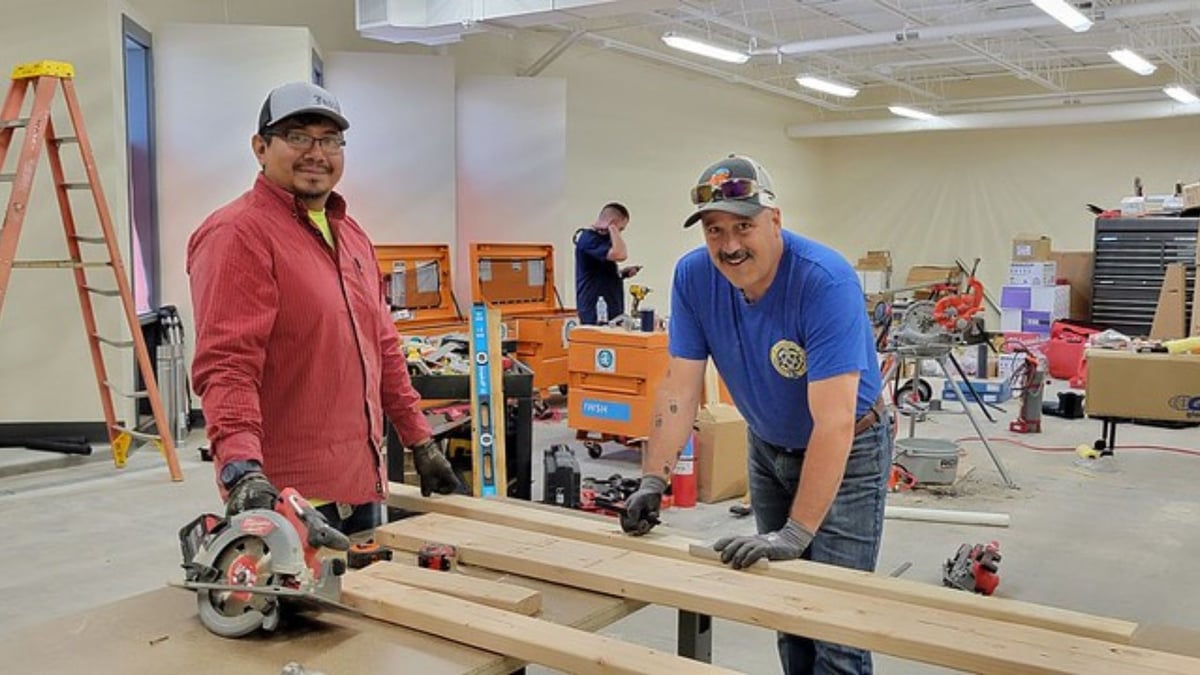 Plumbing lab construction, Navajo Technical College