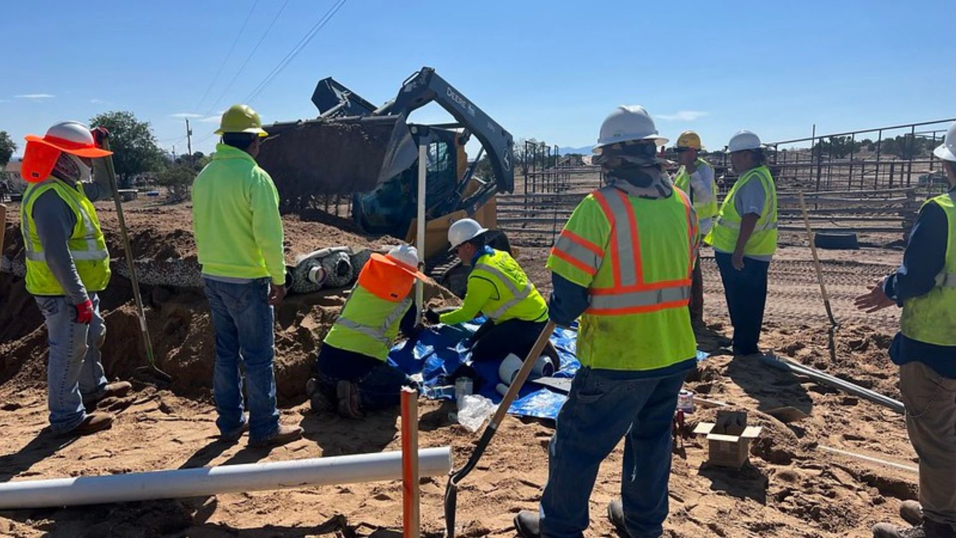 IWSH plumbers installing wastewater system